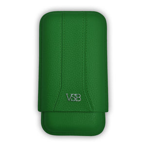 Three Finger British Racing Green Leather Cigar Case