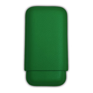 Three Finger British Racing Green Leather Cigar Case