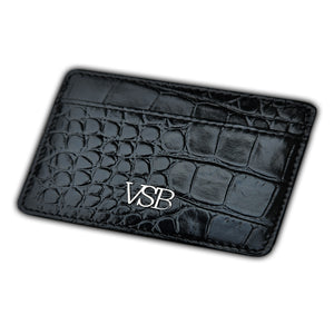 Crocodile Skin Black Card Holder