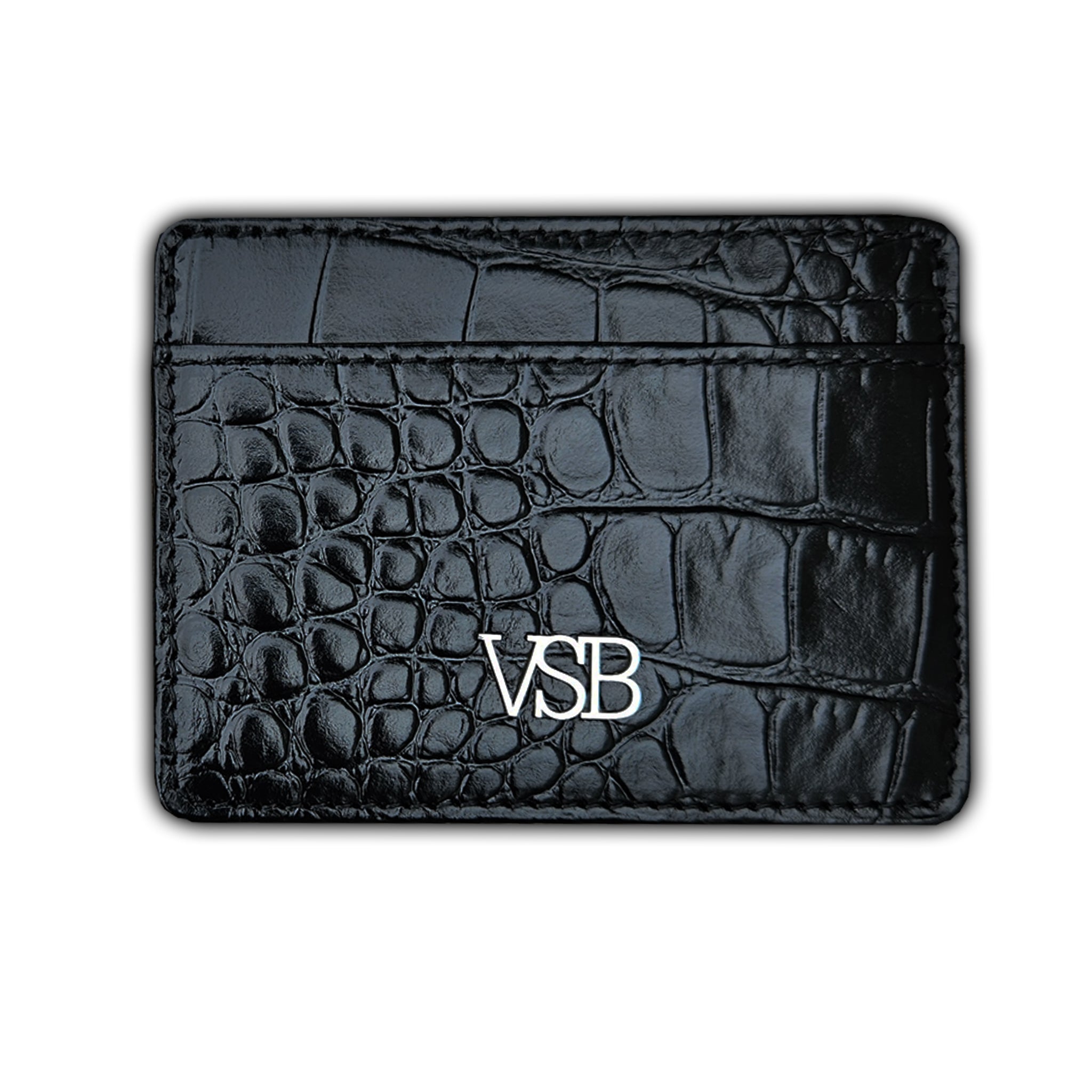 Crocodile Skin Black Card Holder