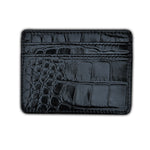 Load image into Gallery viewer, Crocodile Skin Black Card Holder
