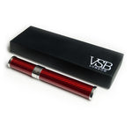 Load image into Gallery viewer, GLOSS RED CARBON FIBRE &amp; STAINLESS STEEL CIGAR TUBE - VSB London
